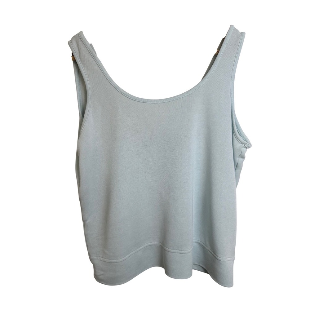 Athleta Serenity Tank Top Womens M Light Blue Modal Blend Crossback Scoop Neck